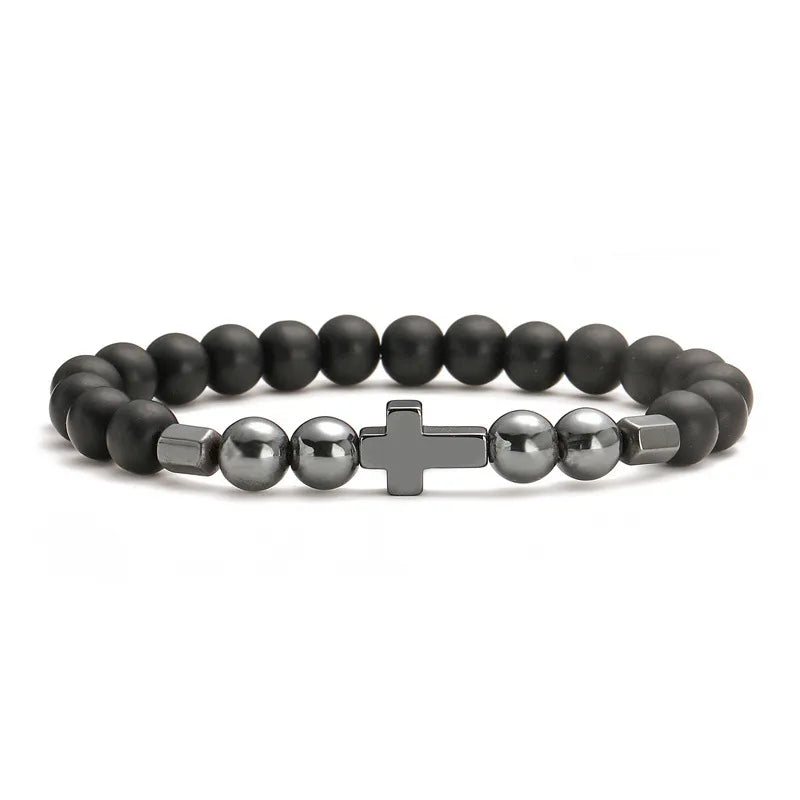Retro Classic Style Geometric natural stone Tiger Eye black gallstone Bracelets In Bulk