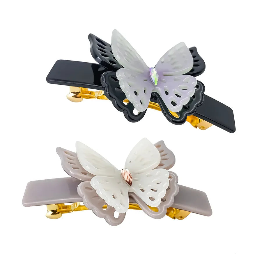 Emanco Double Layer Butterfly Hair Claw Gradient Color Half Updo Shark Fin Clip Versatile Hair Accessories For Women
