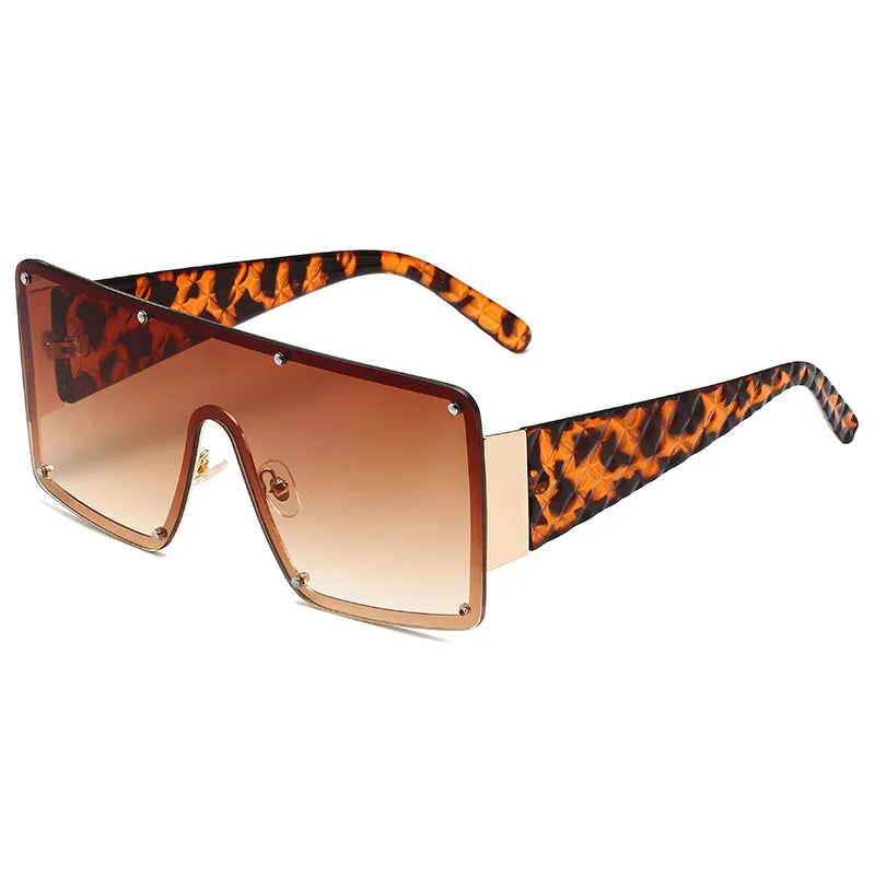 exaggerated geometric pc square frameless women's sunglasses