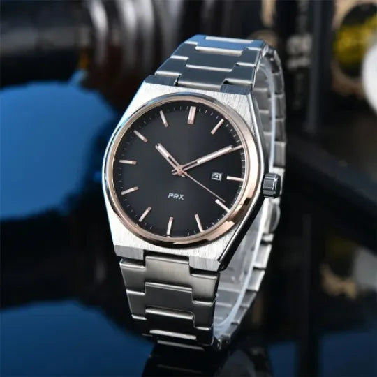 Business Classic Style Color Block Solid Color Horseshoe Buckle Quartz Men's Watches