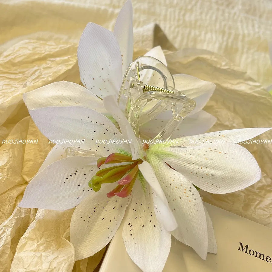 Elegant Pastoral Women's Flower Cloth Hair Clip Hair Claws