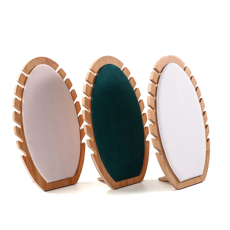 Flame Type Wooden Bamboo Necklace Bracelet Stand Jewelry Pendant Display Holder Academic Style Crafted Accessory Showpiece