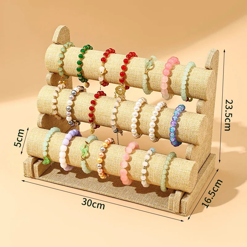 Flannel Three-Layer Bracelet Show Case Bracelet Bracelet Ornament Storage Rack Watch Stand Bracelet Display Stall Props