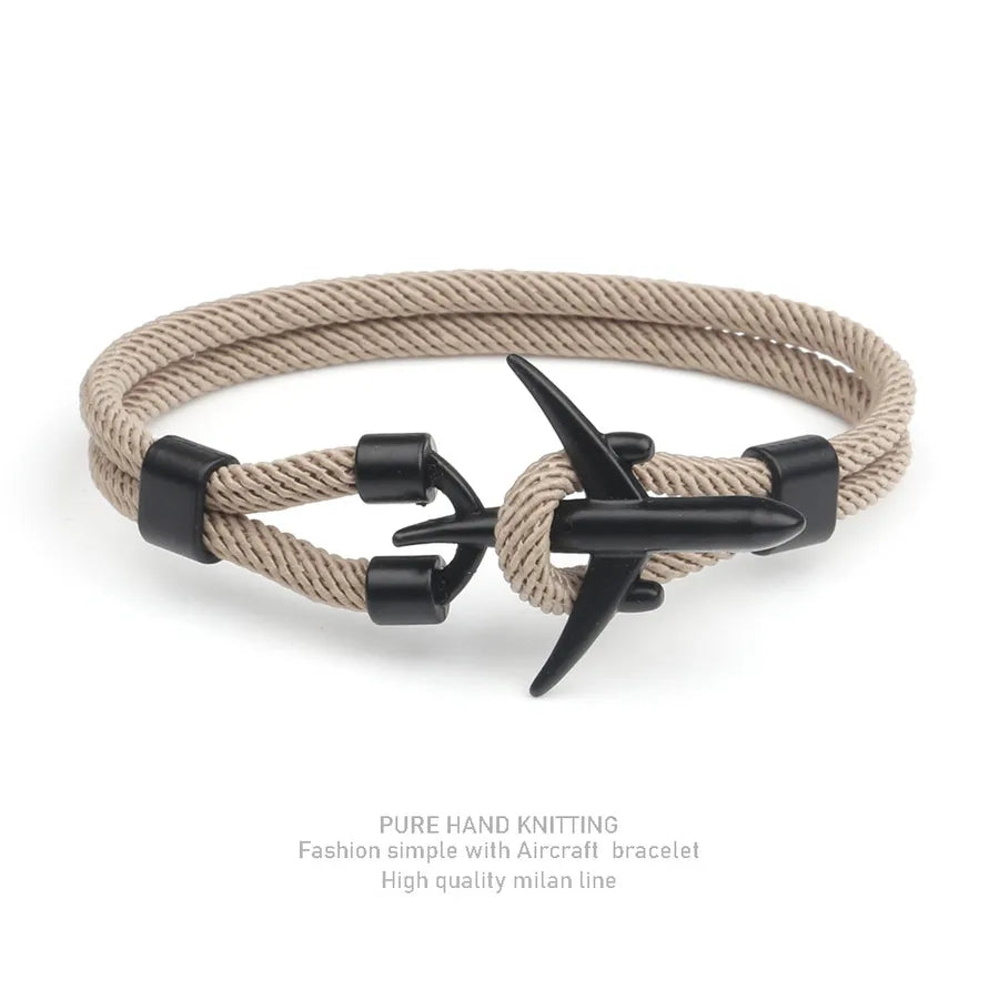 simple style geometric alloy polyester plating men's bracelets