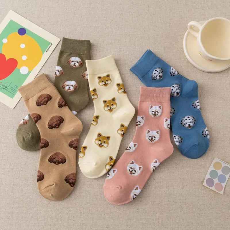Elegant Lady Unisex Dog Cotton Ankle Socks A Pair