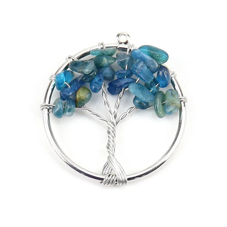 simple style lucky tree natural stone agate wholesale pendants