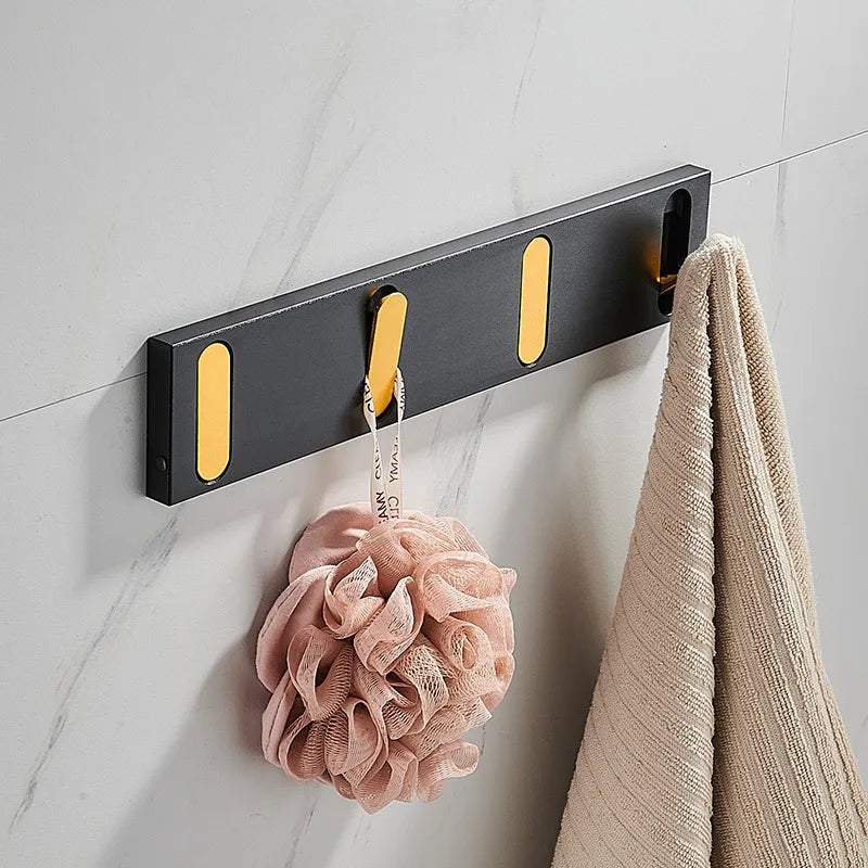 Invisible Hook Door Rear Fitting Room Entrance Coat Hook Wall Hanging Bathroom Clothes Hook Row Hook Punch-Free Folding