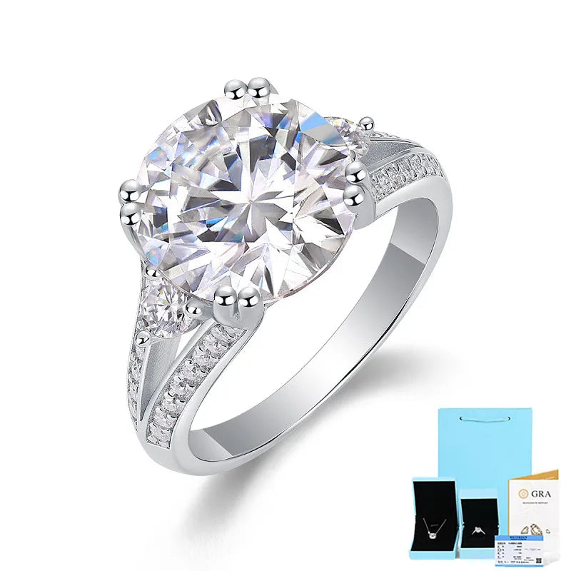 Moissanite 925 Sterling Silver Rings Geometric Rings