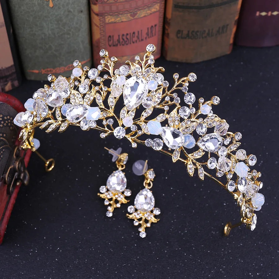 fashion crown alloy inlay crystal rhinestones crown 1 set