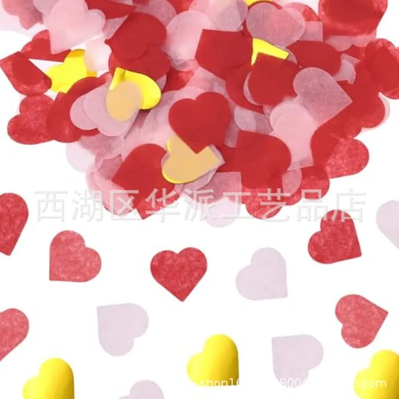 2.5cm heart-shaped love paper pieces Valentine's Day wedding venue hand-held throwing paper scraps transparent balloon filler