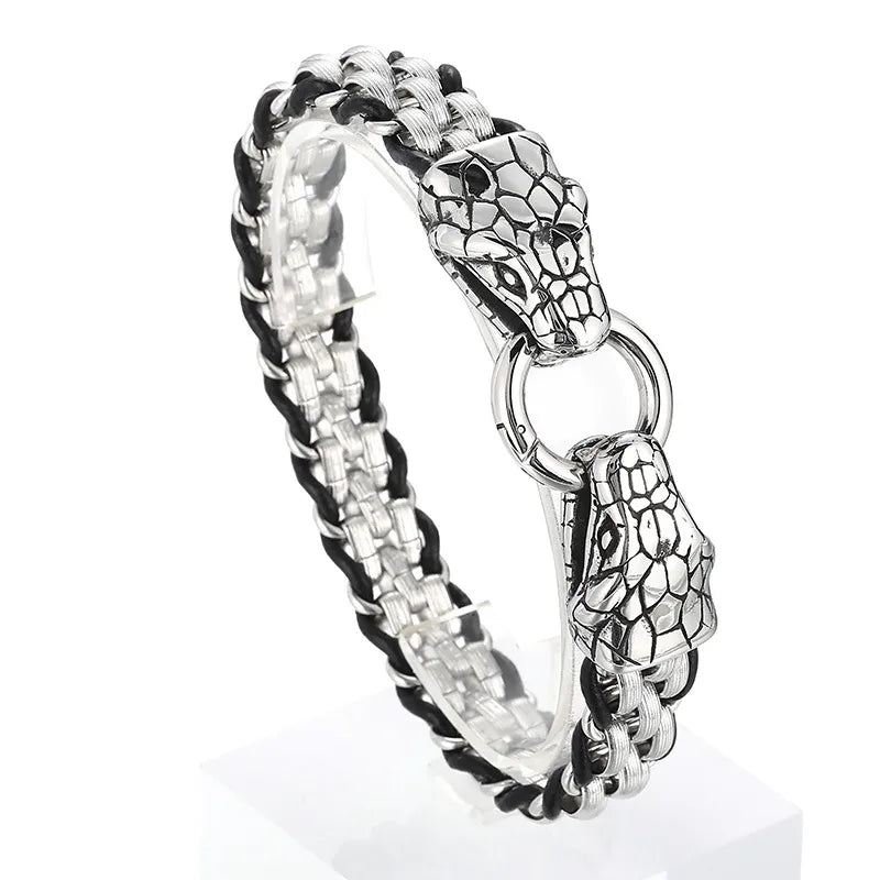 Punk Skull Titanium Steel Stoving Varnish Halloween Men's Bracelets