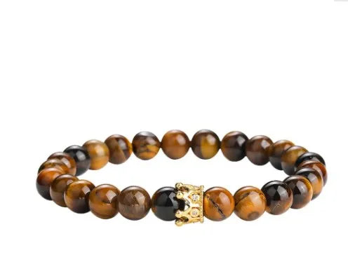 Simple Style Classic Style Round Natural Stone Agate Artificial Gemstones Bracelets In Bulk