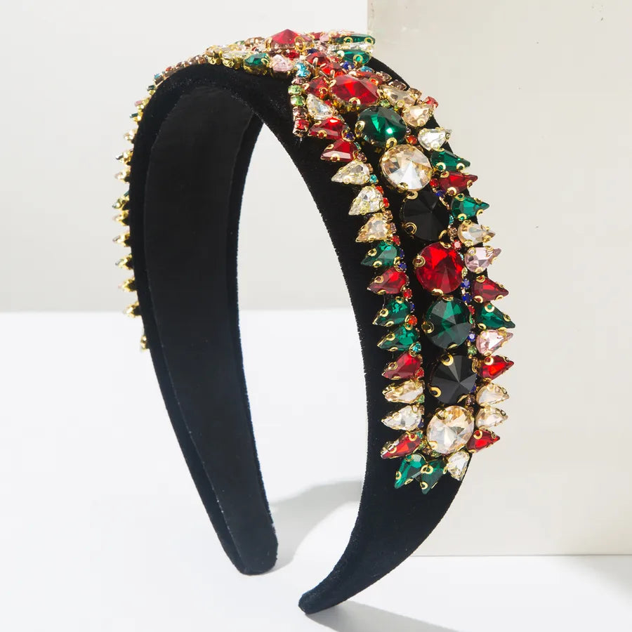 Elegant Baroque Style Simple Style Women's Geometric Glass Inlay Glass Hair Band