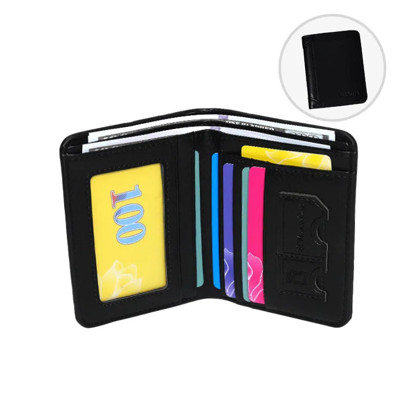 Men's Solid Color Pu Leather Folding Small Wallets