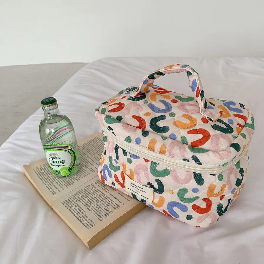 cute flower cotton oval makeup bags