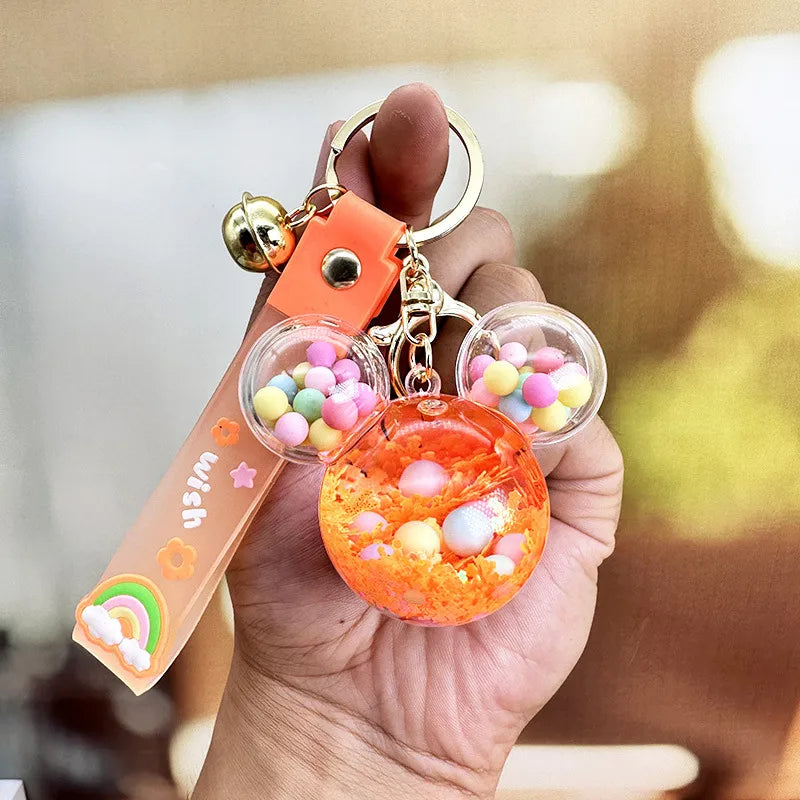 cartoon style letter arylic unisex bag pendant keychain