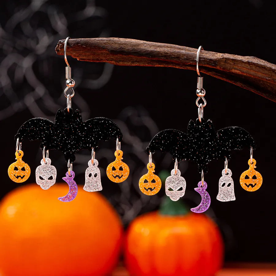 Princess Style Alloy Geometric Pattern Halloween Bat Earrings  INS Trendy Jewelry For Online Shopping