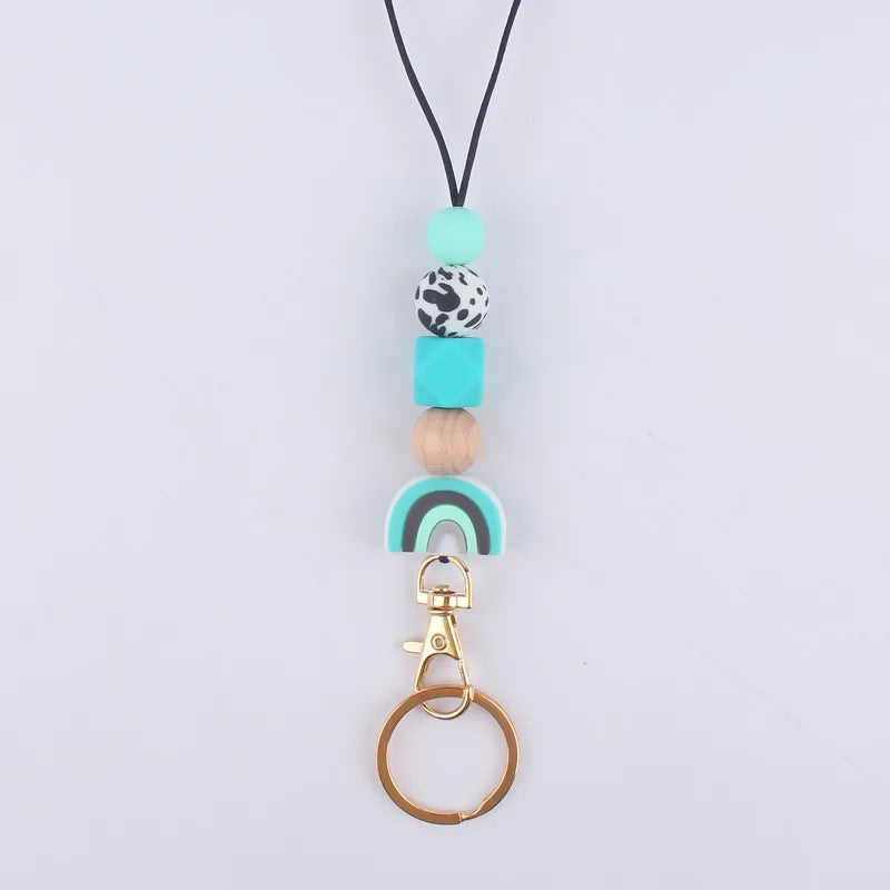 casual geometric silica gel rope keychain