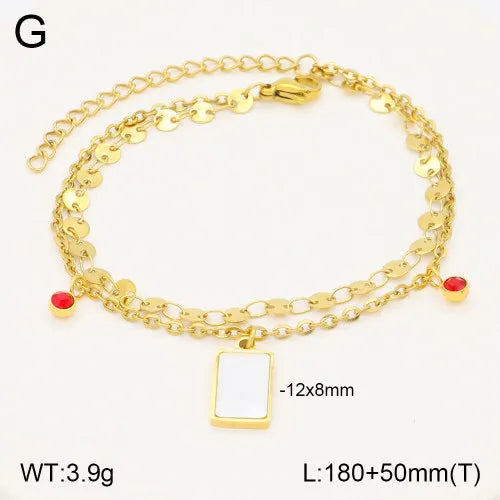 Casual Elegant Cross Moon Heart Shape 304 Stainless Steel 18K Gold Plated Rhinestones cable chain Bracelets In Bulk