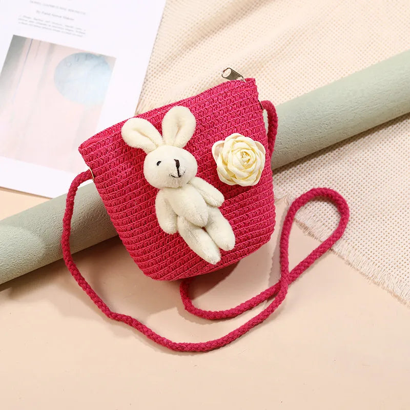 Straw Island Beach Woven Bag Women  New Popular Bag Seaside Straw Bag Cute Kid's Messenger Bag