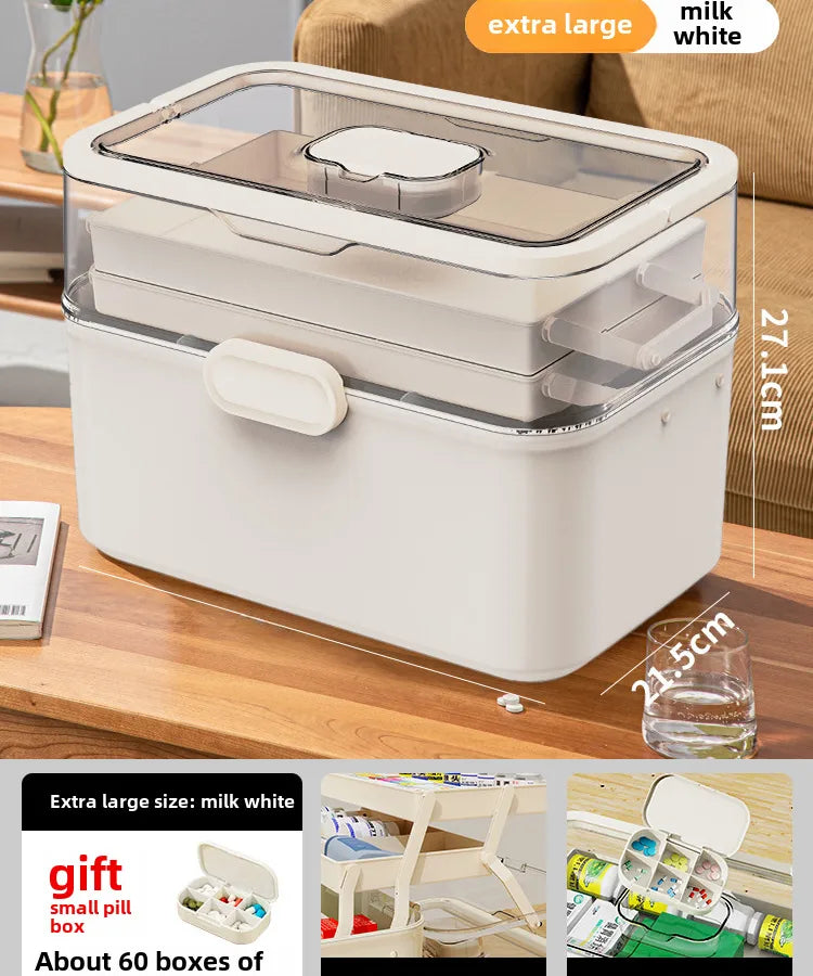 Medicine box Family medicine box household large capacity children's medicine multi-layer medical storage box first aid box small medicine box