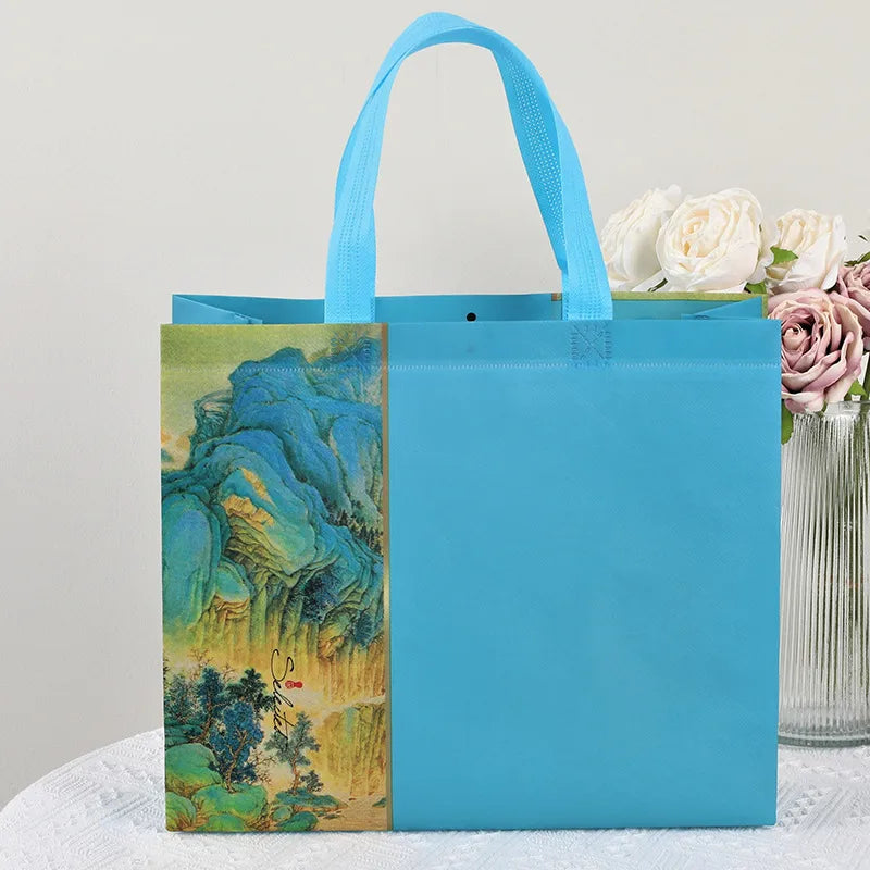 coated non-woven portable clothing handbag advertising shopping bag spot printed logo