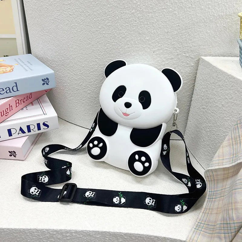 Panda Silicone Bag Women's Crossbody Bag Waterproof  New Cute Children's Cartoon Panda Mobile Phone Bag Student Bag