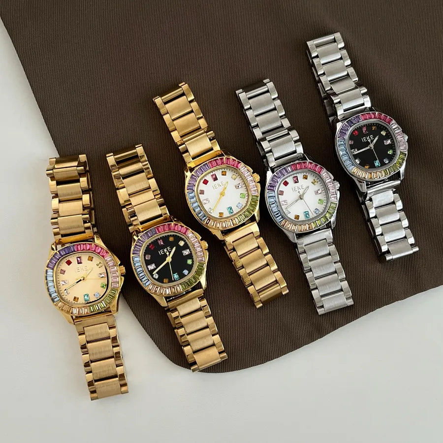 Elegant Glam Business Round Double Side Snaps Quartz Watch