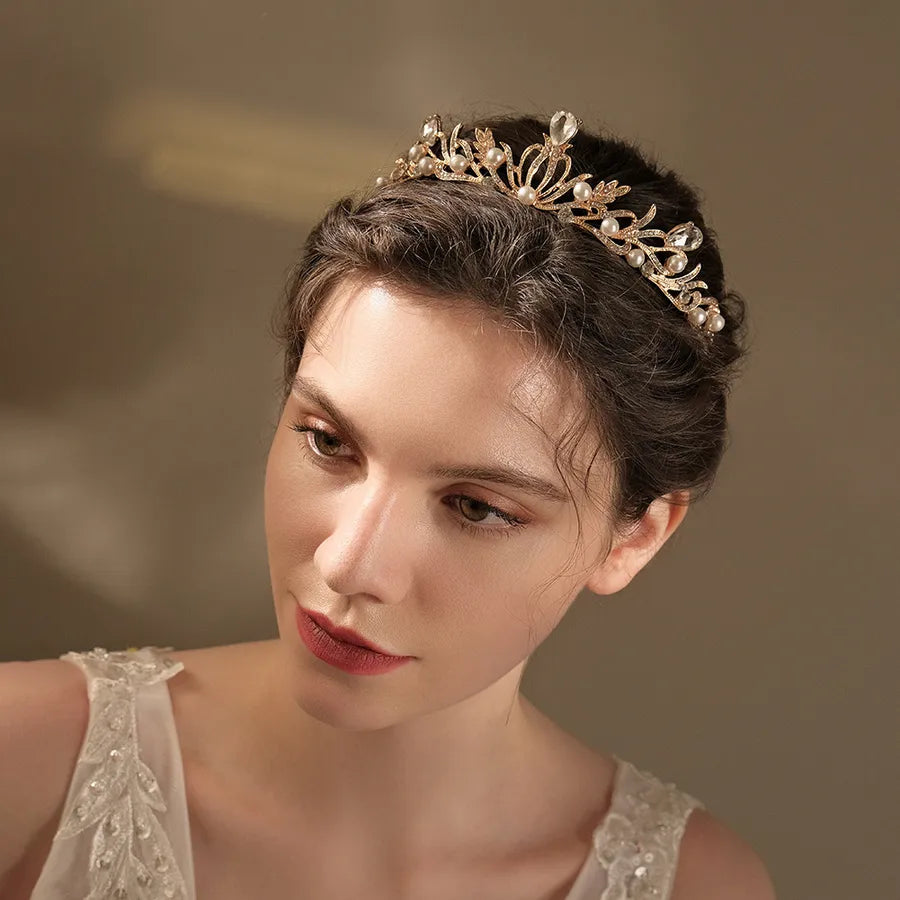 korean new alloy rhinestone bridal crown wedding jewelry wholesale nihaodropshipping