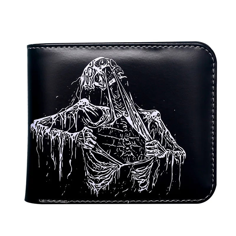 Men's Skull PVC Open Wallets