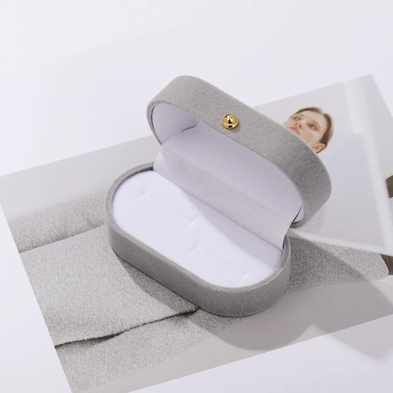 casual solid color pu leather jewelry boxes 1 piece