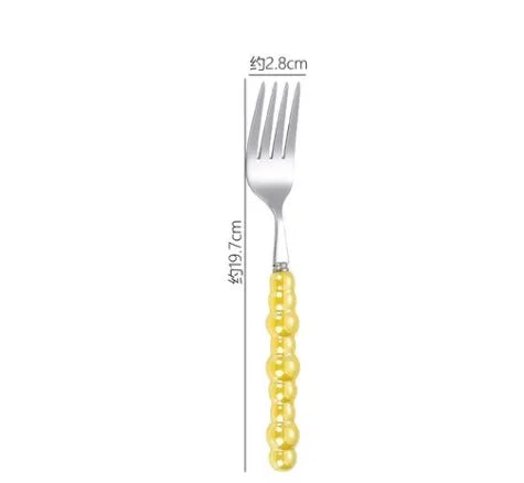 baroque style solid color stainless steel tableware 1 piece 1 set
