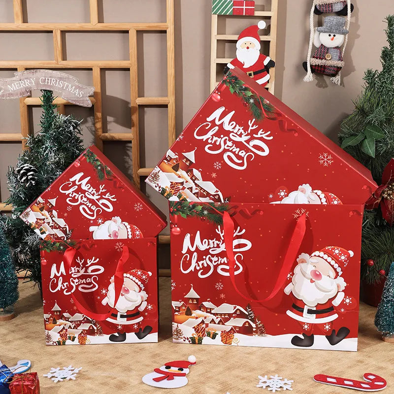 Original Christmas Gift Box 2025 New Design Snacks Peace Apple Hat Hand Set Naked Gift Box Festive Holiday Packaging