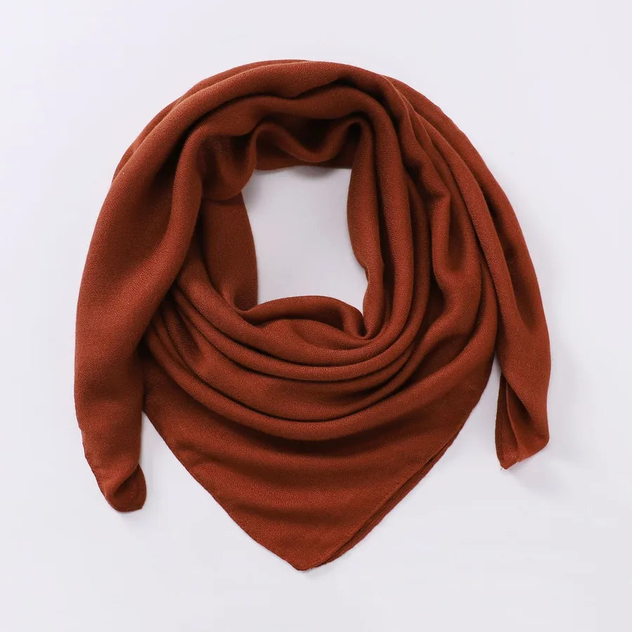 Women's Elegant Simple Style Solid Color Imitation cotton and linen Silk Scarf