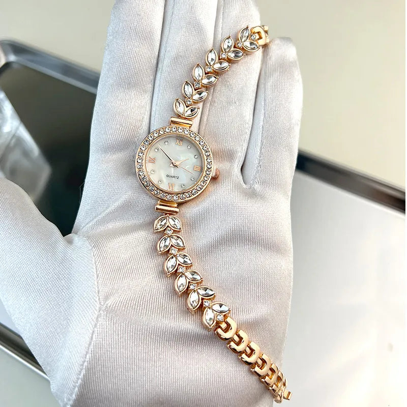 Simple Style Leaf Single Folding Buckle Quartz Women's Watches