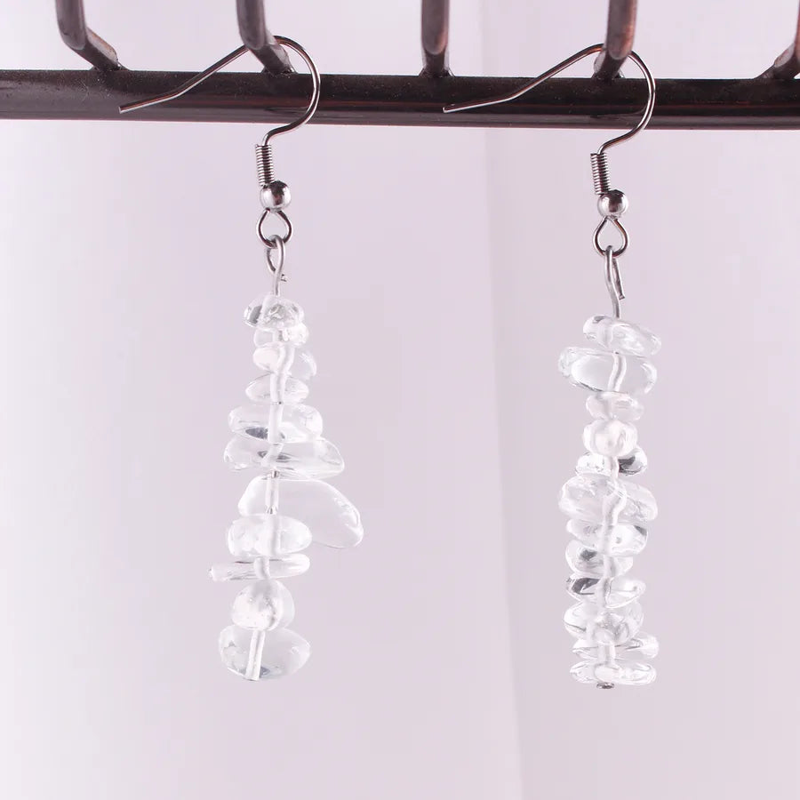 1 Pair Simple Style Geometric Patchwork natural stone Drop Earrings