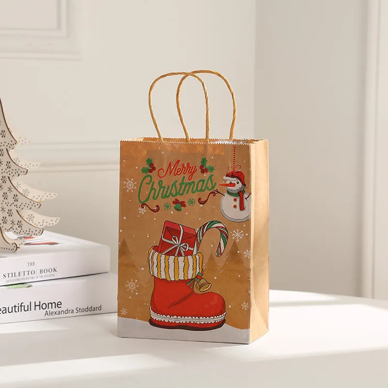 Christmas Cute Christmas Tree Santa Claus Snowman Kraft Paper Daily Gift Bags