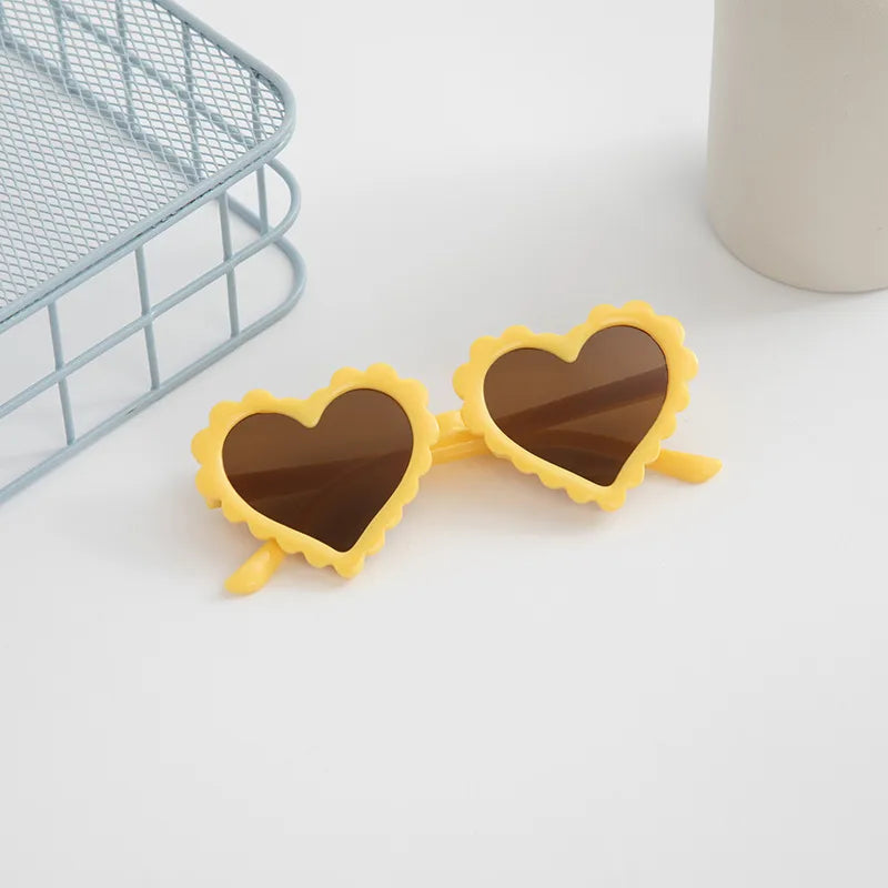 Elegant Simple Style IG Style Heart Shape Resin Special-Shaped Mirror Full Frame Kids Sunglasses