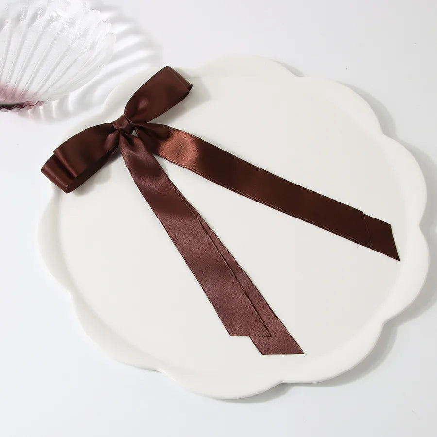 Women's Sweet Simple Style Classic Style Solid Color Bow Knot Cloth Hair Clip