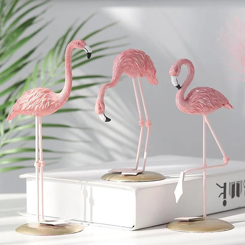 Creative  Flamingo Ornaments Home Living Room Bedroom Girl Room Decoration Props Resin Crafts