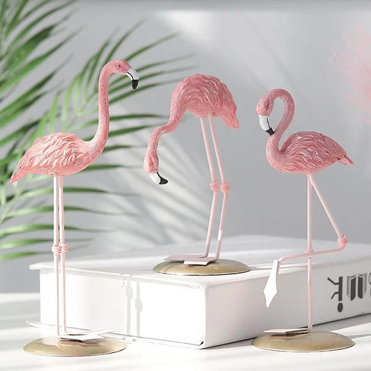 Creative  Flamingo Ornaments Home Living Room Bedroom Girl Room Decoration Props Resin Crafts