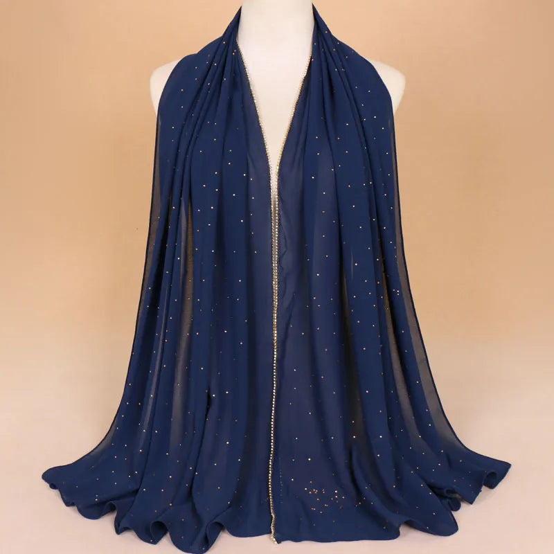 women's elegant solid color chiffon scarf