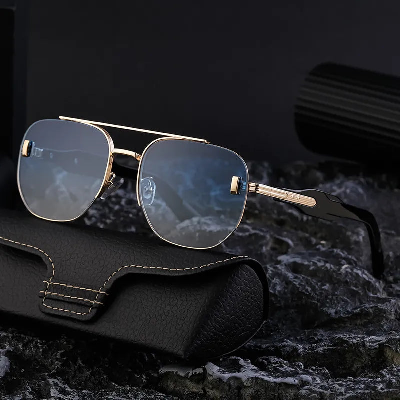 Vacation Solid Color Pc Tinted Lenses Square Full Frame Men's Sunglasses