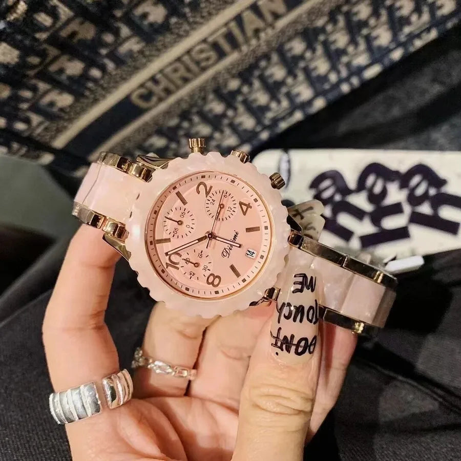 Simple Style Classic Style Leopard Butterfly Double Snap Quartz Women's Watches