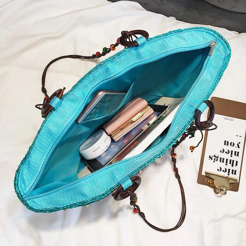 summer new fashion handbag shoulder bag korean fashion messenger bag wild straw bag wholesale