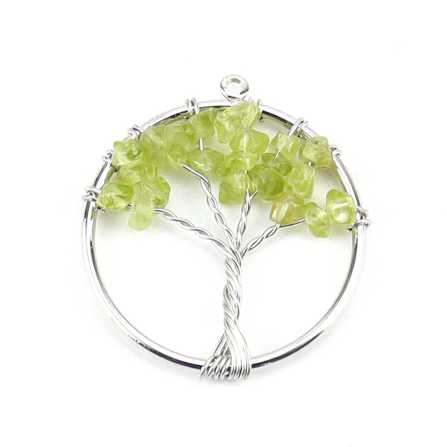 simple style lucky tree natural stone agate wholesale pendants