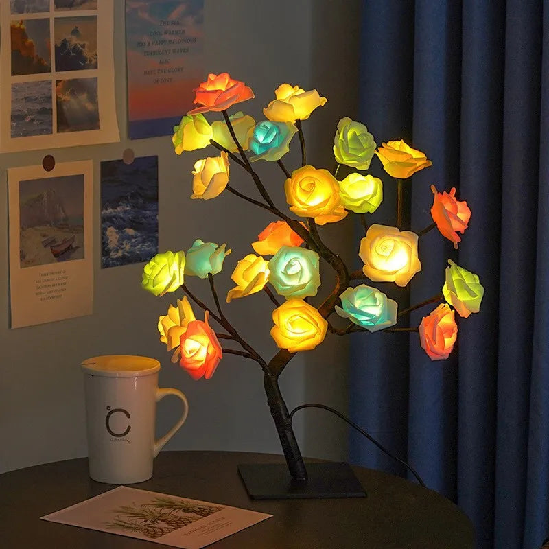 Casual Romantic Simple Style Floral Plastic Indoor Party Night Lights Led Lights Night Lights