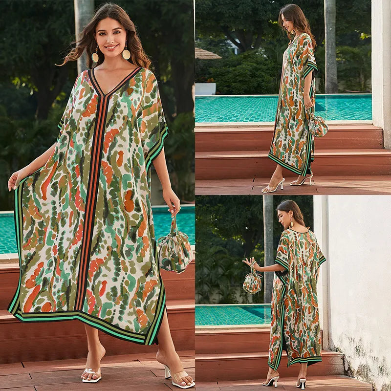 Women's Color Block Beach Cover Ups