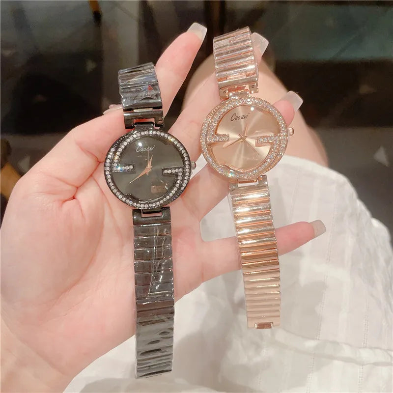 Retro Classic Style Solid Color Jewelry Buckle Quartz Watch