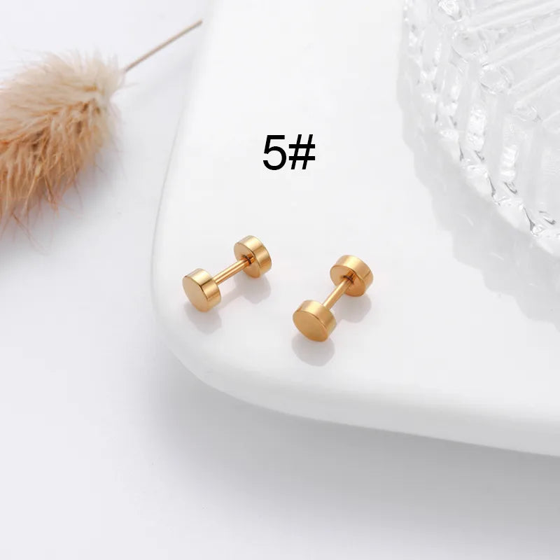 1 Pair Hip-Hop Geometric Cross Feather Plating 316 Stainless Steel  Earrings